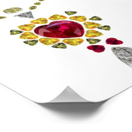 ハートジェムストーンアート ポスター