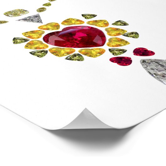 ハートジェムストーンアート ポスター (角)