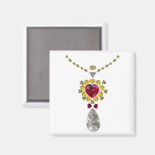 ハートジェムストーンアート マグネット (正面/裏面)