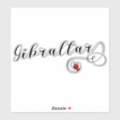 ハートジブラルタル国旗、私はジブラルタル、ラニトス大好き シール (シート)