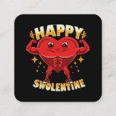 ハートジムおもしろいトレーニングバレンタインギフト スクエア名刺 (正面)