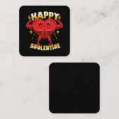 ハートジムおもしろいトレーニングバレンタインギフト スクエア名刺 (正面/裏面)