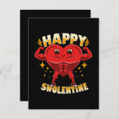 ハートジムおもしろいトレーニングバレンタインギフト ノートカード (正面/裏面)