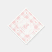 ハートジンガフランスのムテディベア赤ちゃんシャワー スタンダードカクテルナプキン (角)