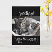 ハートスウィートアニバーサリーキャットアニマル カード (黄色い花)