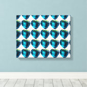 ハートスカイブルー キャンバスプリント (インサイチュ (ウッドフロア))