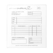 ハートスカスタムクリプトSmall Business請求書受入 ノートパッド (正面)