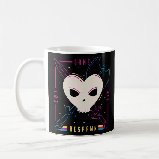 ハートスカル食べゲームDie Respawnゲーム コーヒーマグカップ (左)