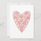 ハートスカンジナビアレッドホワイトウィンターホリデー ノートカード (正面)