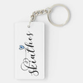 ハートスキアトスデザインとギリシャ国旗 キーホルダー (裏面)