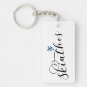 ハートスキアトスデザインとギリシャ国旗 キーホルダー (正面)