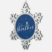 ハートスキアトス(ギリシャ国旗) スノーフレークピューターオーナメント (右)