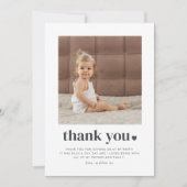 ハートスクエア写真 2歳の誕生日ありがとう サンキューカード (正面)