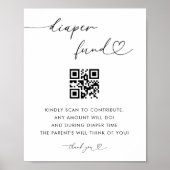 ハートスクリプトおむつファンド赤ちゃんシャワーサイン ポスター (正面)