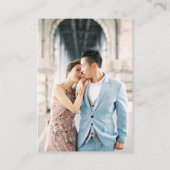 ハートスクリプトと写真の結婚詳細ミニマリスト エンクロージャーカード (裏面)