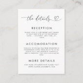 ハートスクリプトと写真の結婚詳細ミニマリスト エンクロージャーカード (正面)