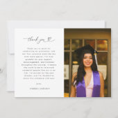 ハートスクリプトのミニマル2写真卒業パーティー サンキューカード (正面)