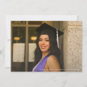 ハートスクリプトのミニマル2写真卒業パーティー サンキューカード (裏面)