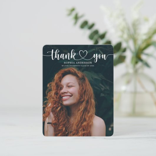 ハートスクリプトの卒業サンキューカード 招待状 (スタンド正面)