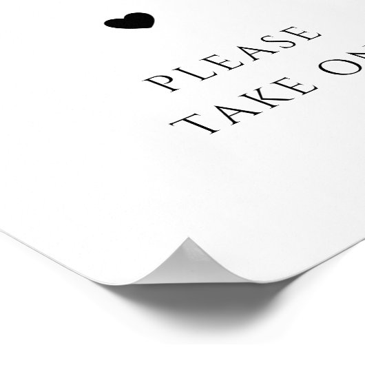 ハートスクリプトの好意を取る白い記号を1つ取る ポスター (角)