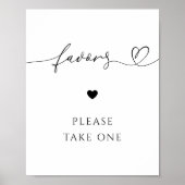 ハートスクリプトの好意を取る白い記号を1つ取る ポスター (正面)