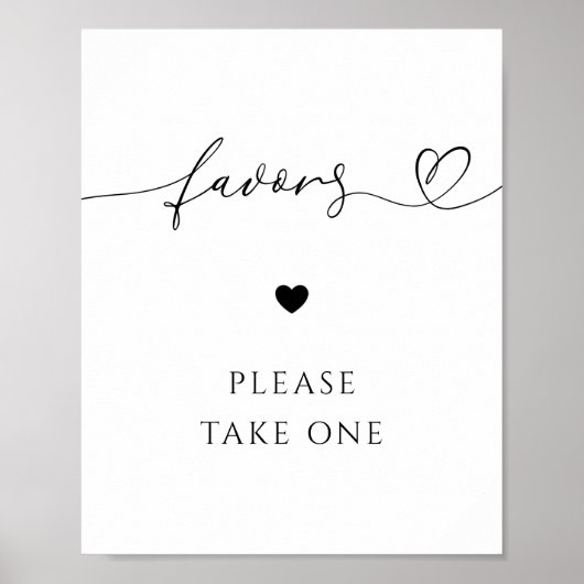 ハートスクリプトの好意を取る白い記号を1つ取る ポスター (正面)