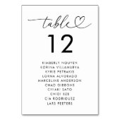 ハートスクリプトの席次表 ネーム ミニマル ウェディング テーブルナンバー (裏面)