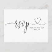 ハートスクリプトの白黒の曲要求 インビテーションポストカード (正面)