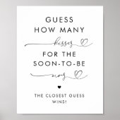 ハートスクリプトキス数ブライダルシャワー記号 ポスター (正面)