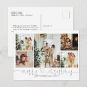 ハートスクリプトシルバーグレーメリークリスマス5写真 シーズンポストカード (正面/裏面)