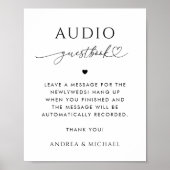 ハートスクリプトタイポグラフィオーディオゲストブ結婚ック ポスター (正面)