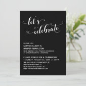 ハートスクリプトブラックレセプションを祝おう 招待状 (スタンド正面)