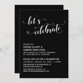 ハートスクリプトブラックレセプション 招待状 (正面/裏面)