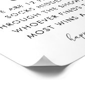 ハートスクリプトベビー靴下狩りベビーシャワーゲームサイン ポスター (角)