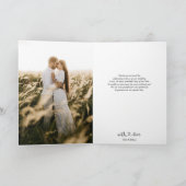 ハートスクリプトミニマル結婚リストフォトの感謝Ca サンキューカード (内部)