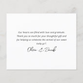 ハートスクリプトユーカリ新生児サンキューカード (裏面)