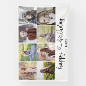 ハートスクリプト写真ハッピーバースデーバナー 横断幕 (縦)