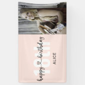 ハートスクリプト写真ハッピーバースデーバナー 横断幕 (縦)