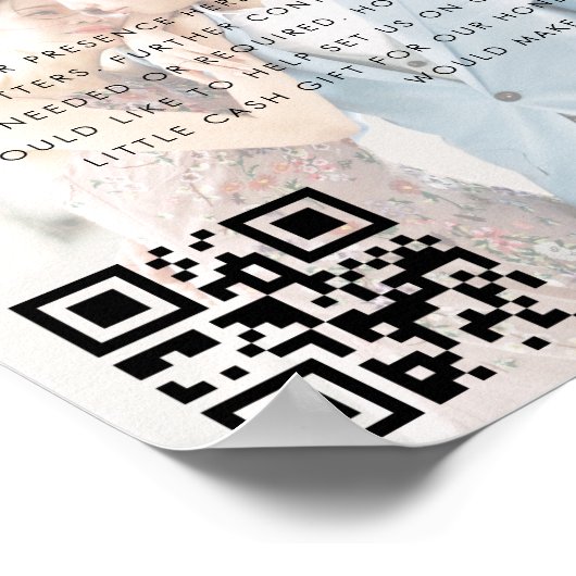 ハートスクリプト写真ハネムーンファンドエレガントな結婚式 ポスター (角)