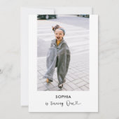 ハートスクリプト写真1歳の誕生日 招待状 (裏面)