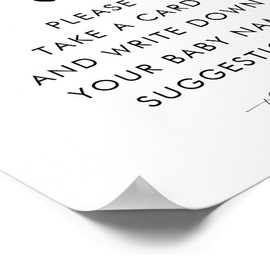 ハートスクリプト名の候補ベビーシャワー記号 ポスター (角)