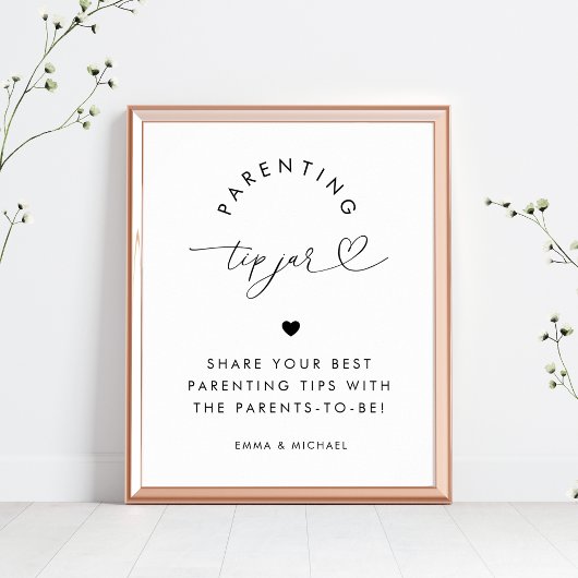 ハートスクリプト子育てヒントJAR赤ちゃんシャワー記号 ポスター