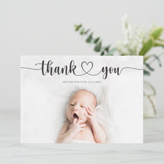 ハートスクリプト生成のお知らせサンキューカード サンキューカード (スタンド正面)