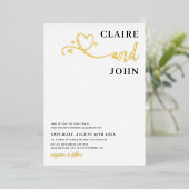 ハートスクリプト結婚式招待状 箔招待状 (立ち正面)