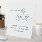 ハートスクリプト親切に署名ゲスト結婚ブックの白 台座サイン (インサイチュ)