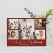 ハートスクリプト金ゴールド赤メリークリスマス5写真 シーズンカード (スタンド正面)