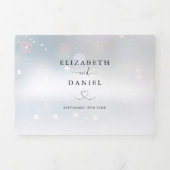 ハートスクリプト雪片ウィンターウェディング 三つ折り招待状 (カバー)