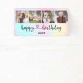 ハートスクリプト4フォトホログラフィック誕生日バナー 横断幕 (インサイチュ)