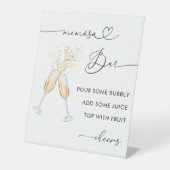 ハートスクリプト&シャンパンブライダルシャワーミモザバー 台座サイン (正面)