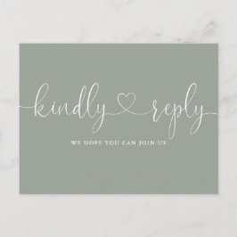 ハートスクリプト セージグリーン ソングリクエスト RSVP インビテーションポストカード